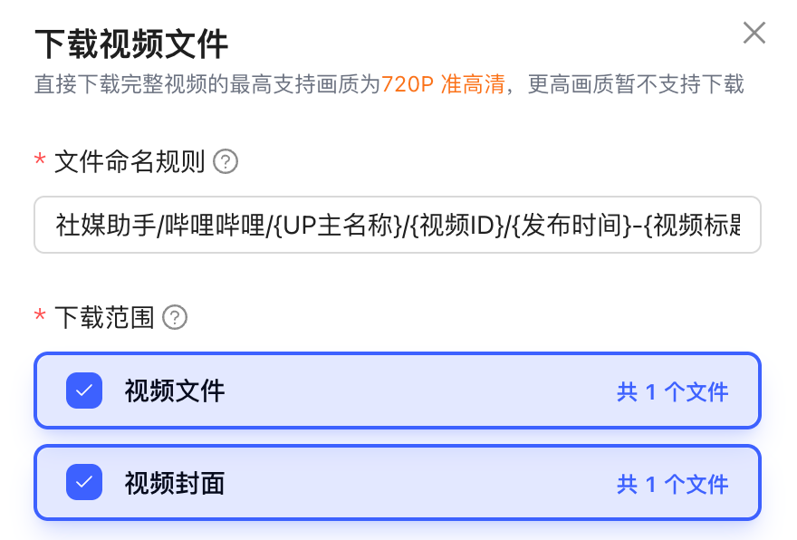 下载视频表单